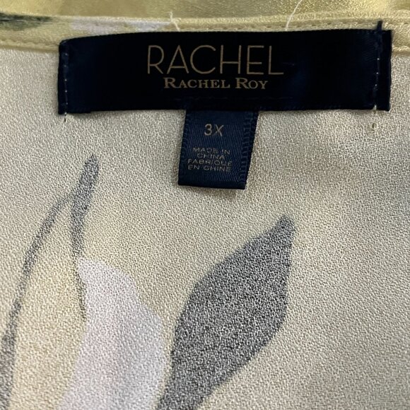 Rachel Roy Dress Womens Plus Size 3X Short Sleeve Sundress Yellow Floral Boho - Picture 11 of 12